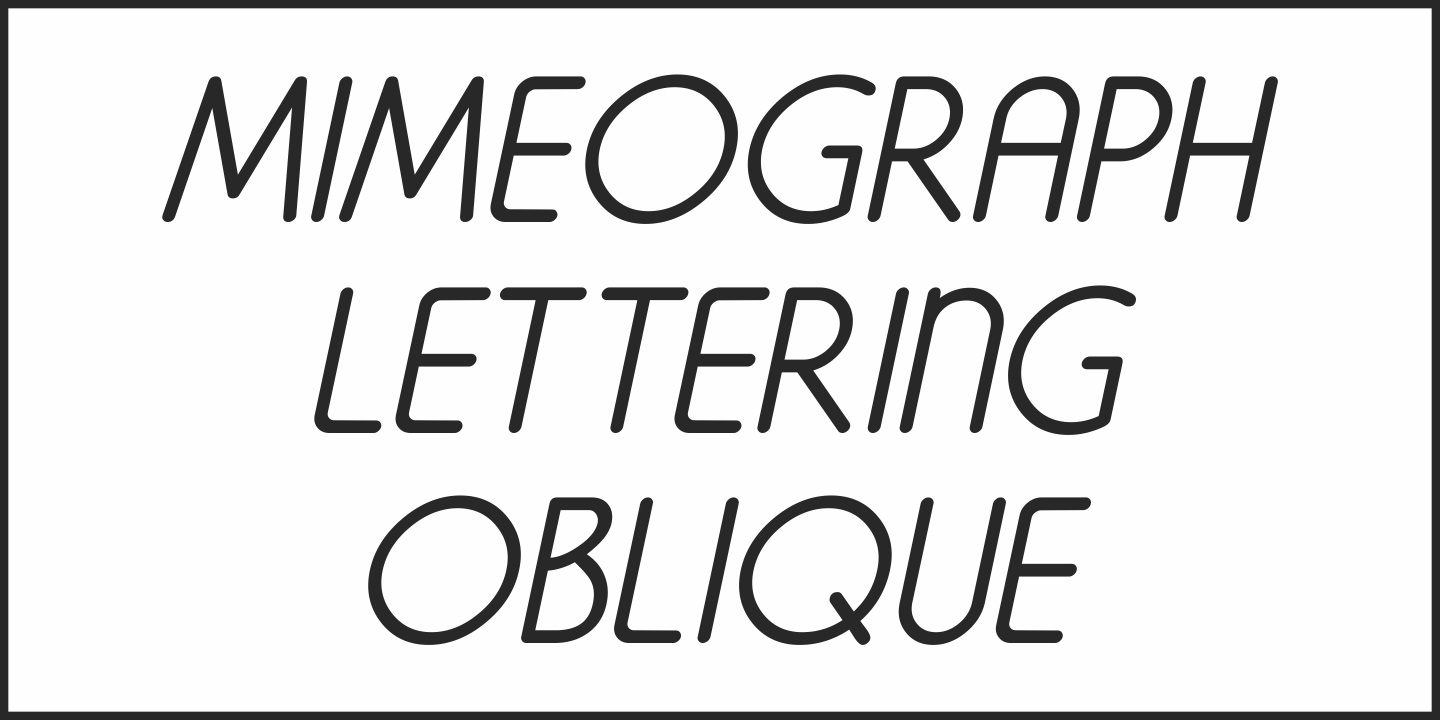 Example font Mimeograph Lettering JNL #3